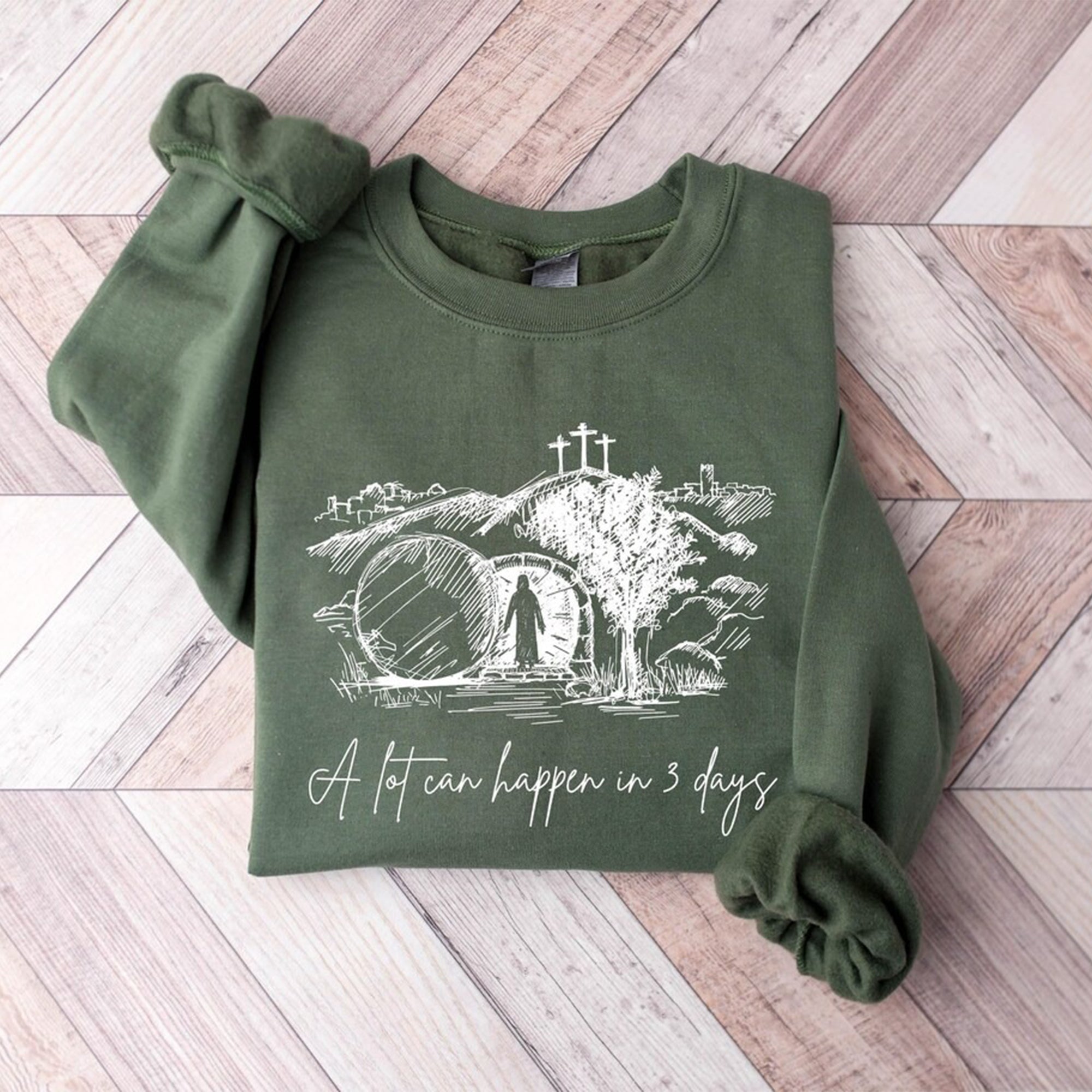 A lot can happen in 3 days Sweatshirt,Christian Easter Sweatshirt,Easter Shirt,Jesus Sweatshirt,Jesus Shirt,A lot can happen in 3 days Shirt. ILAF49
